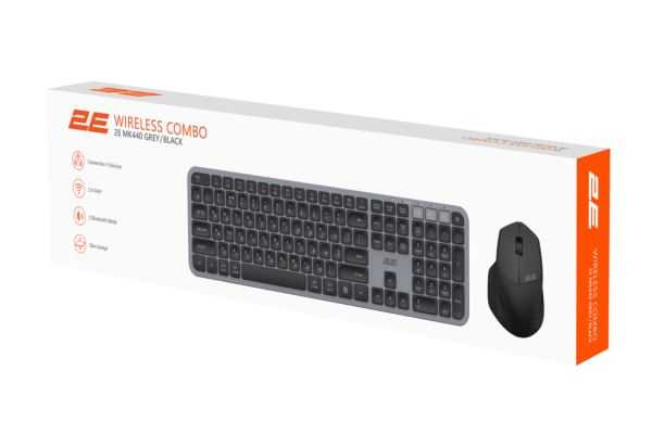 Комплект 2E MK440WBGR Black/Grey