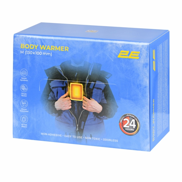 2E Chemical body/hand warmer size M (130x100mm), non-adhesive, up to 24 hours – 40 pcs