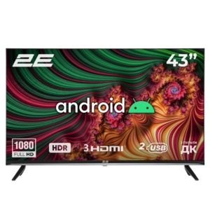 2E Телевізор 43″ LED FHD 60Hz Smart Android Black