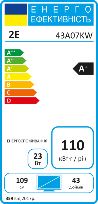 2E Телевізор 43″ LED FHD 60Hz Smart WebOS Black