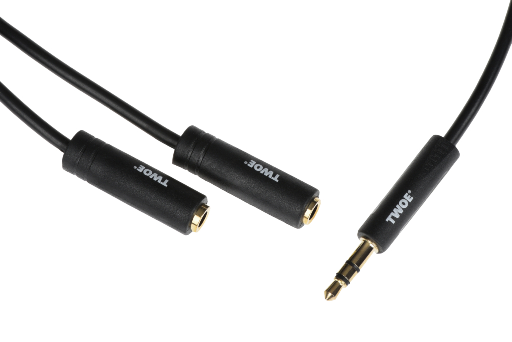 2E Cable jack 3.5 > 2хjack 3.5 (M/F), 0.30m, black