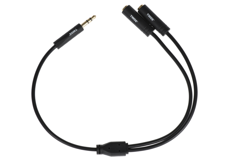2E Cable jack 3.5 > 2хjack 3.5 (M/F), 0.30m, black