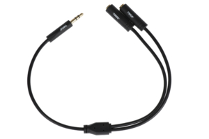 2E Cable jack 3.5 > 2хjack 3.5 (M/F), 0.30m, black