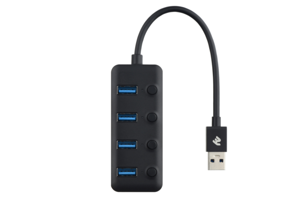 2E USB-A to 4*USB3.0, Hub with switch, 0.25m