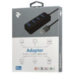 2E USB-A to 4*USB3.0, Hub with switch, 0.25m