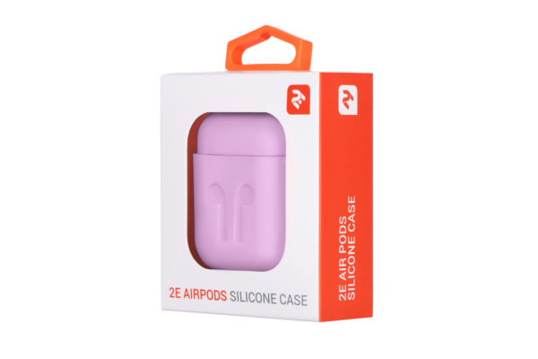 Чехол 2Е для Apple AirPods, Pure Color Silicone Imprint (1.5mm), Lavender