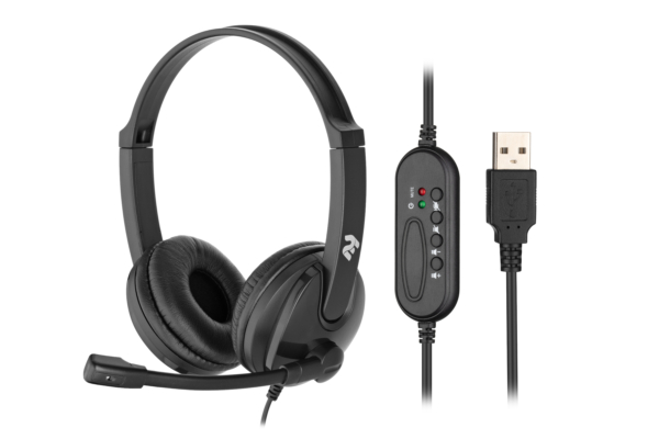 PC headset stereo On-ear 2E CH12 USB, omni-mic, 2m, black