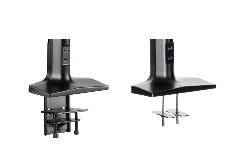Single Monitor Select Spring Assisted Aluminum Monitor Arm with USB