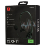 Гарнитура ПК моно On-ear 2E CH11 USB, omni-mic, 2м, черный