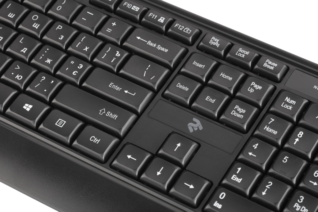 2E Keyboard membrane KS130 105key, USB-A, EN/UK/RU, black