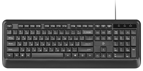 Клавиатура мембранная 2E KS130 105key, USB-A, EN/UK/RU, чёрный