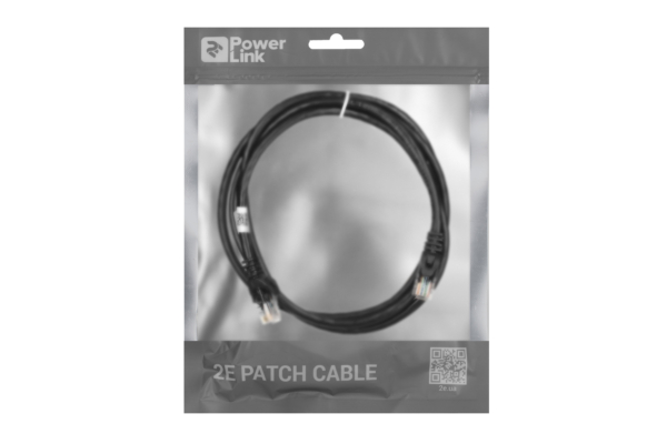 Patch Cable 2E Cat 6,UTP,RJ45, 26AWG ,7/0.16 Cu, 1.50 m, PVC,Black