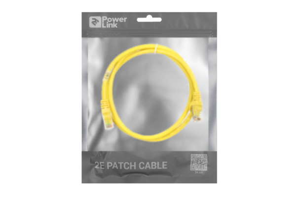 Patch Cable 2E Cat 6,UTP,RJ45, 26AWG ,7/0.16 Cu, 1.00 m, PVC,Yellow