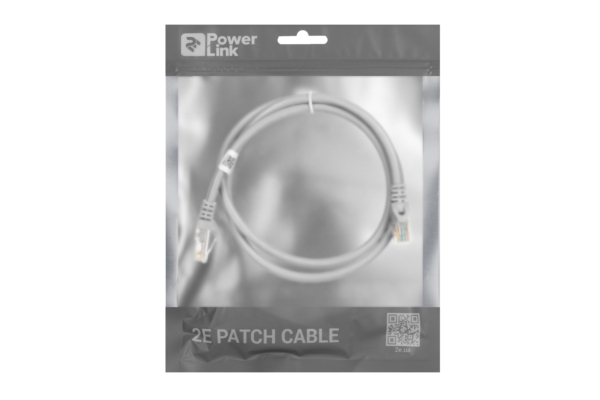 Патч-корд 2E САТ 6, UTP, 1м, 26AWG, RJ45, 7/0.16, Cu, PVC, серый