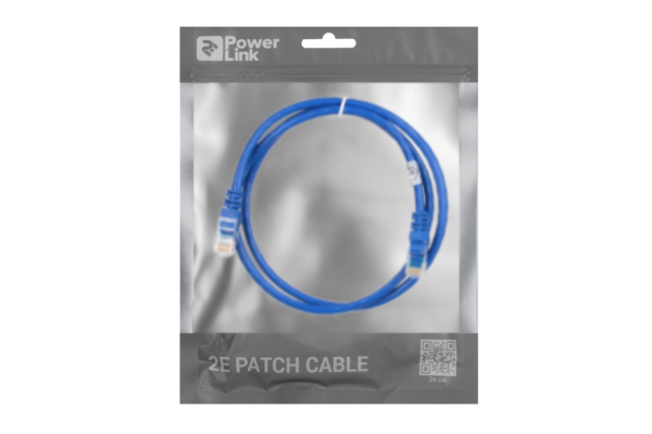 Патч-корд 2E САТ 6, UTP, 1м, 26AWG, RJ45, 7/0.16, Cu, PVC, синій