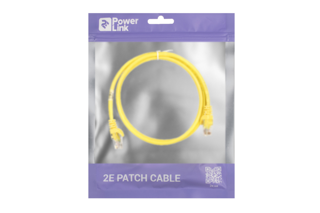 Патч-корд 2E САТ 5e, UTP, 1м, 26AWG, RJ45, 7/0.16, CCA, PVC, желтый