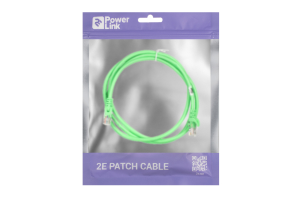 Patch Cable 2E Cat 5e,UTP,RJ45, 26AWG ,7/0.16 CCA, 1.50 m,PVC, Green