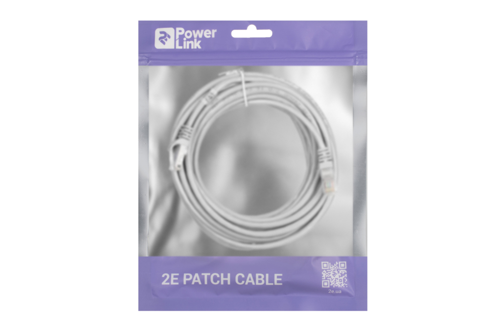 Патч-корд 2E САТ 5e, UTP, 6м, 26AWG, RJ45, 7/0.16, CCA, PVC, сірий