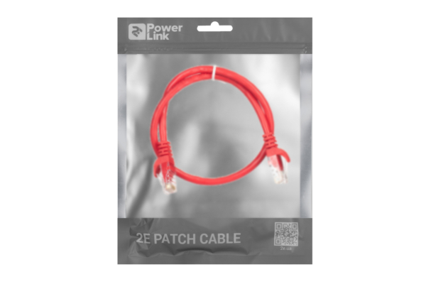 Patch Cable 2E Cat 6,UTP,RJ45, 26AWG ,7/0.16 Cu, 0.50 m, PVC,Red