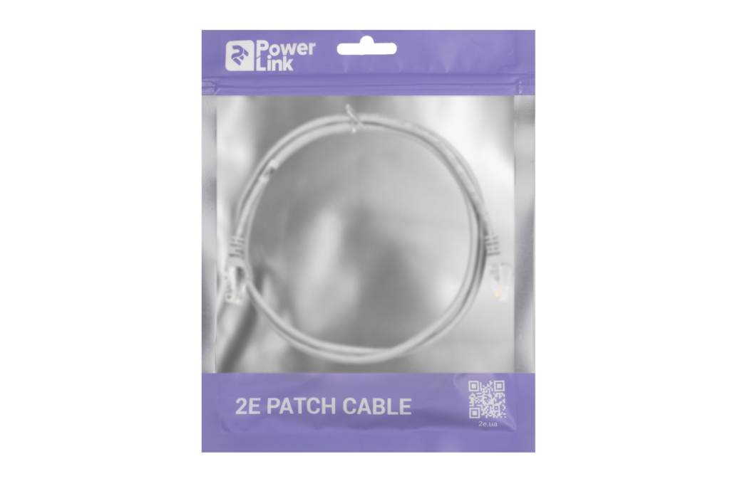 Патч-корд 2E САТ 5e, UTP, 1.20м, 26AWG, RJ45, 7/0.16, Cu, PVC, серый