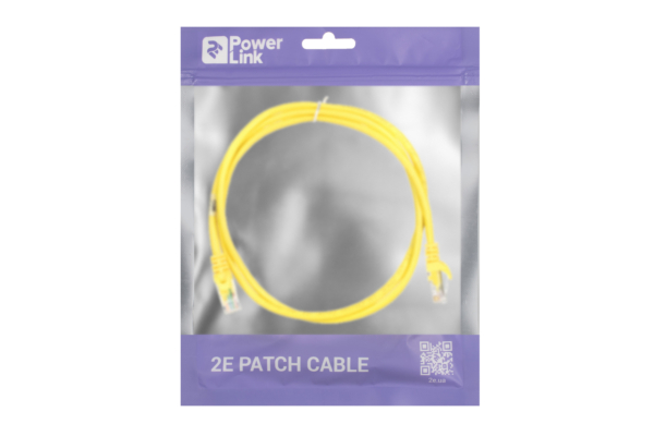 Патч-корд 2E САТ 5e, UTP, 1.20м, 26AWG, RJ45, 7/0.16, Cu, PVC, желтый
