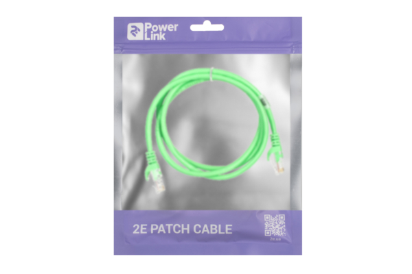 Патч-корд 2E САТ 5e, UTP, 1.20м, 26AWG, RJ45, 7/0.16, Cu, PVC, зелений