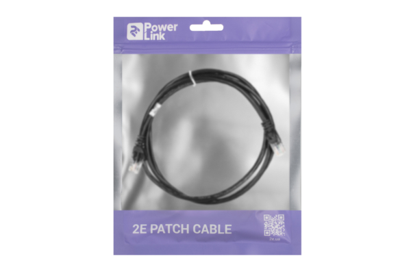 Патч-корд 2E САТ 5e, UTP, 2м, 26AWG, RJ45, 7/0.16, Cu, PVC, чорний