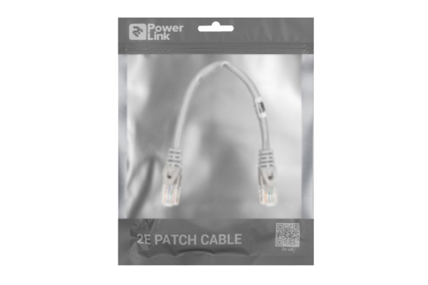 Патч-корд 2E САТ 6, UTP, 0.20м, 26AWG, RJ45, 7/0.16, Cu, PVC, серый