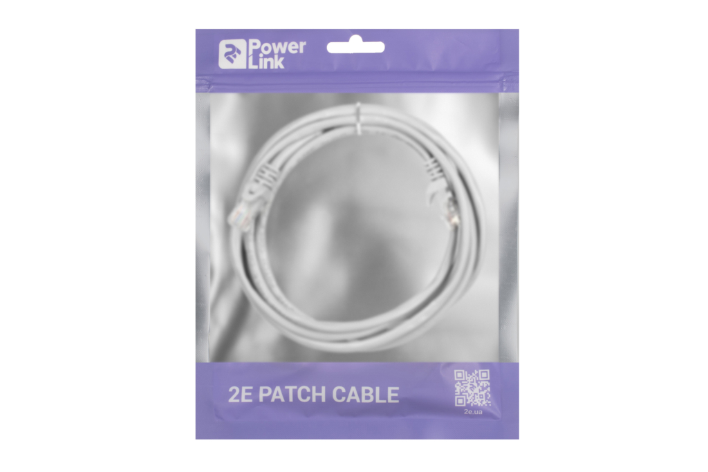 Патч-корд 2E САТ 5e, UTP, 2.50м, 26AWG, RJ45, 7/0.16, Cu, PVC, сірий