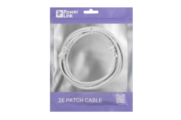 Патч-корд 2E САТ 5e, UTP, 2.50м, 26AWG, RJ45, 7/0.16, Cu, PVC, сірий