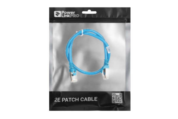 Патч-корд 2E САТ 6, S-FTP, 0.50м, 26AWG, RJ45, 7/0.16, Cu, PVC, синій