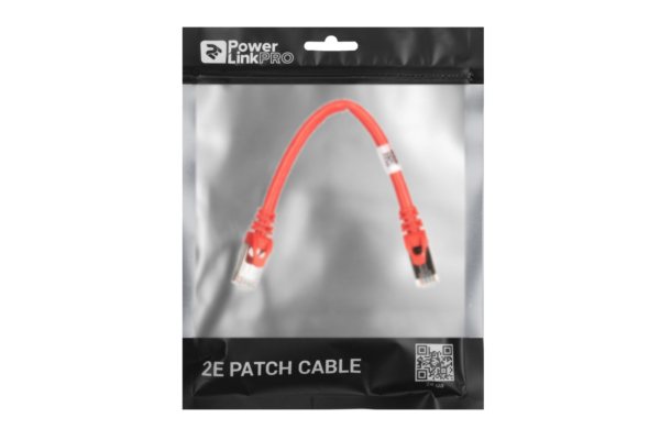 Патч-корд 2E САТ 6, S-FTP, 0.20м, 26AWG, RJ45, 7/0.16, Cu, PVC, красный