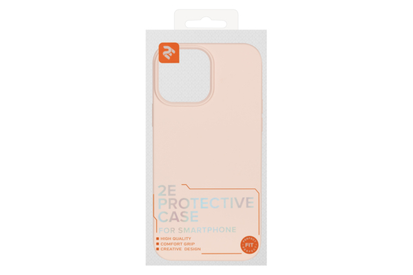 Чехол 2Е Basic для iPhone 13 Pro Max, Liquid Silicone, бежево-розовый
