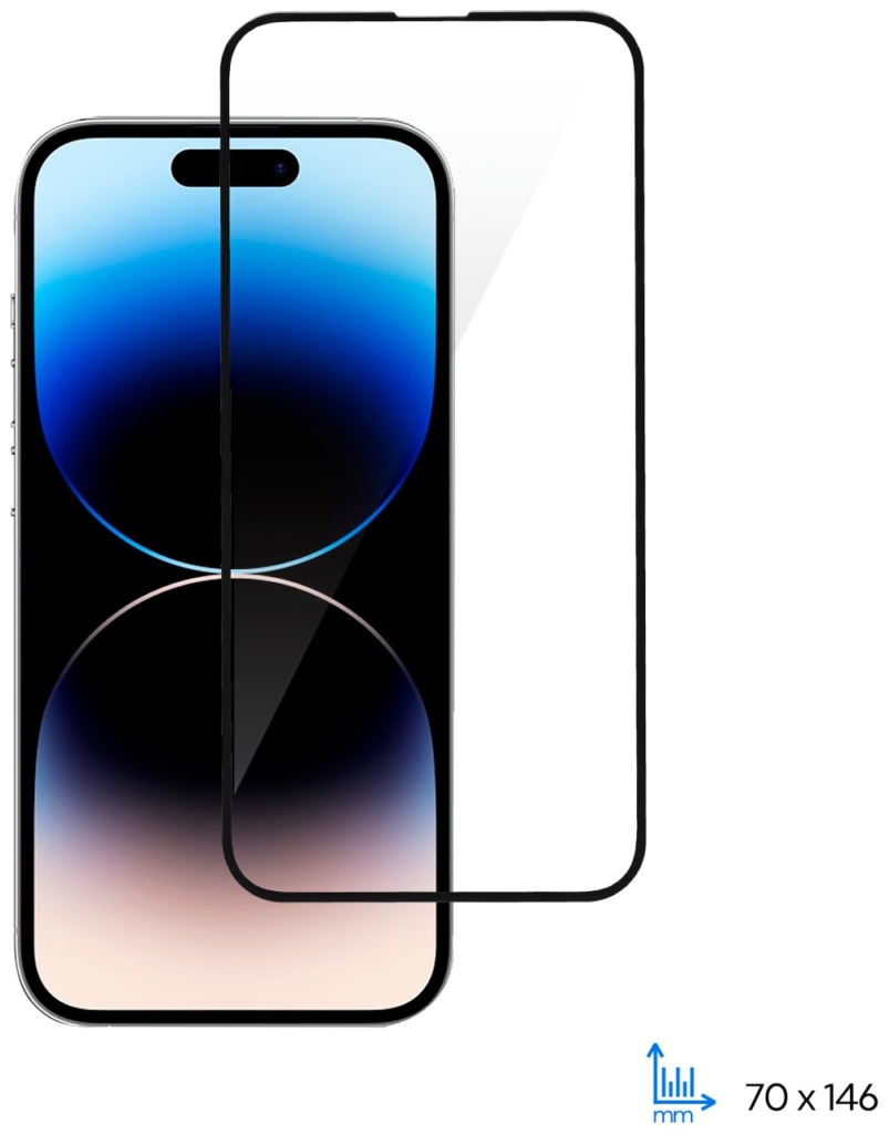 2E Protective glasses for iPhone 14, 2.5D FCFG, (1 Pack), black border