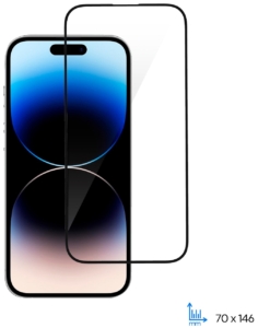 2E Protective glasses for iPhone 14 Pro, 2.5D FCFG, (1 Pack), black border