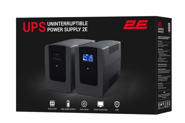 ИБП 2E DD1500, 1500VA/900W, LCD,USB, 3xSchuko