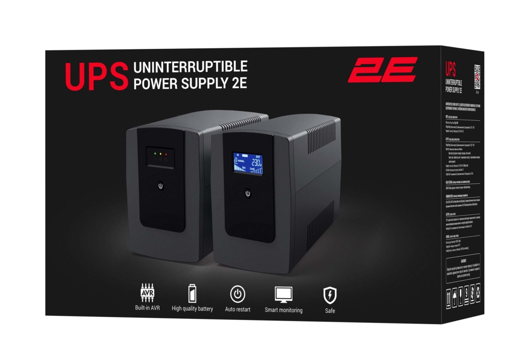 2E ED1200, 1200VA/720W, LED, 3xSchuko