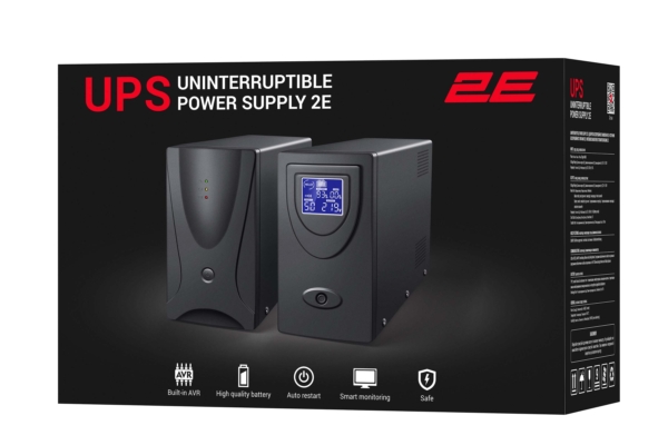 2E ED2000, 2000VA/1200W, LED, 2xSchuko