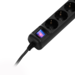 2E Power Strip 5хType F, 3х1.5mm2, 16A, 1.5m, black
