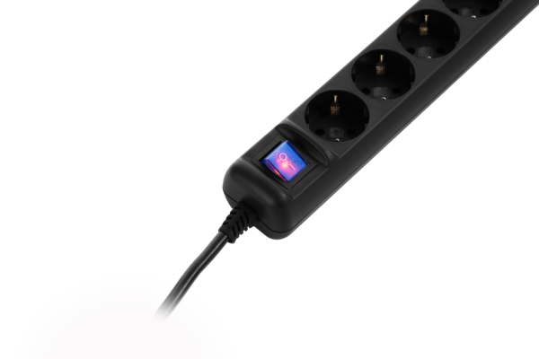 2E Power Strip 5хType F, 3х1.5mm2, 16A, 1.5m, black