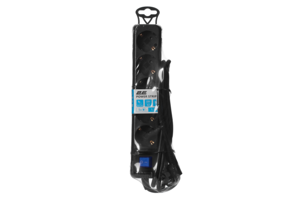 2E Power Strip 5хType F, 3х1.5mm2, 16A, 1.5m, black