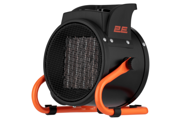 2E Industrial fan heater electric, Ceramic, 2kW, 20m sq, 197m cubic/h, ceramic heating element (PTC), black