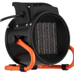 2E Industrial fan heater electric, Ceramic, 2kW, 20m sq, 197m cubic/h, ceramic heating element (PTC), black