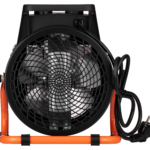2E Industrial fan heater electric, Ceramic, 3kW, 30m sq, 280m cubic/h, ceramic heating element (PTC), black