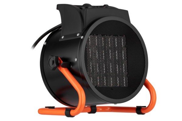 2E Industrial fan heater electric, Ceramic, 3kW, 30m sq, 280m cubic/h, ceramic heating element (PTC), black