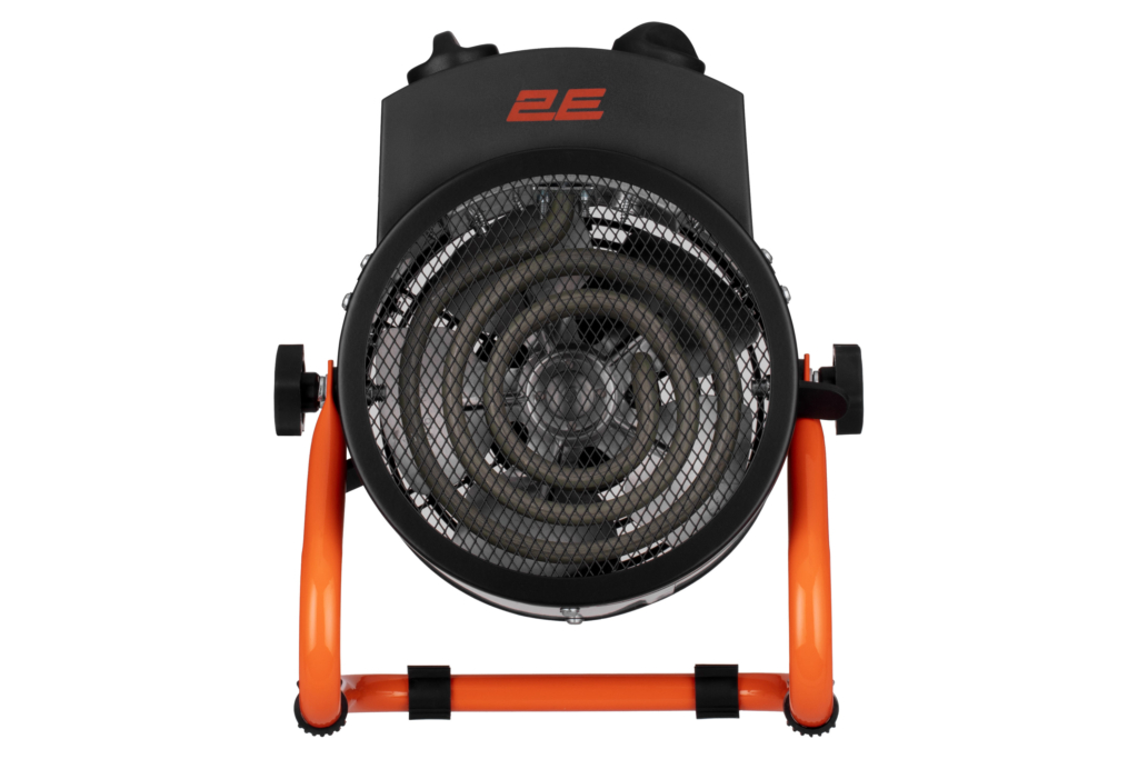 2E Industrial fan heater electric, Stainless, 2kW, 20m sq, 239m cubic/h, heating element – stainless steel, IPX4, black