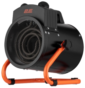 2E Industrial fan heater electric, Stainless, 2kW, 20m sq, 239m cubic/h, heating element – stainless steel, IPX4, black