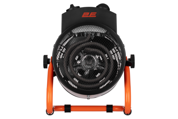 2E Industrial fan heater electric, Stainless, 3kW, 30m sq, 286m cubic/h, heating element – stainless steel, IPX4, black