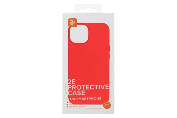 Чехол 2Е Basic для iPhone 14, Liquid Silicone, красный