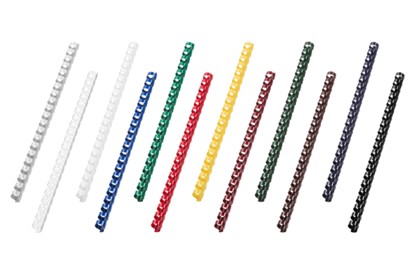 Plastic combs for the binder 8mm white 100pcs